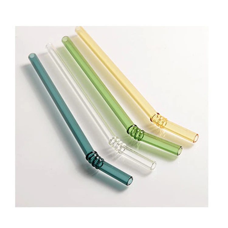 

Wholesale Non-toxic High Borosilicate Bpa Free Colored Glass Straw With Custom Logo, Blue,yellow,green,pink,etc.