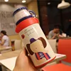 High Quality Double lid Vacuum Flasks With Silicone Straw Stainless Steel Children Thermal Bottle water bottle for kids