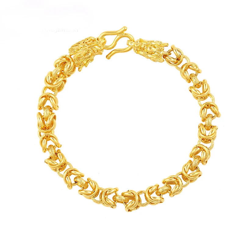 

xuping fashion jewelry Dragon Head design gold filled copper alloy bracelet