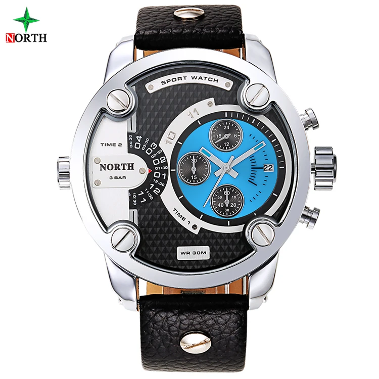 

NORTH 6001 Hot Sale Luxury Watches Men Casual Leather 30M Waterproof Quartz Men Sports Watch