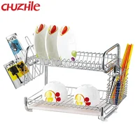 

2 tires hot sale dish rack with stainless steel