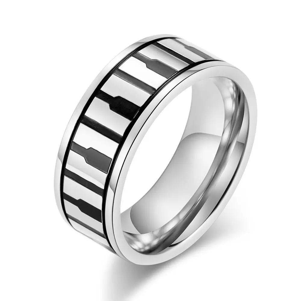 Elegant Black Piano Rings For Women Stainless Steel Jewelry Rose View Larger Image Elegant Black Piano Rings