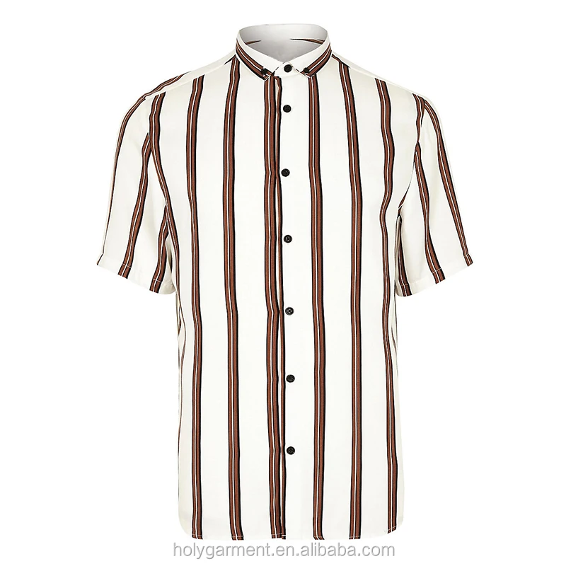 Wholesale Men Dress Shirts White Stripe Short Sleeve Shirt - Buy Stripe ...