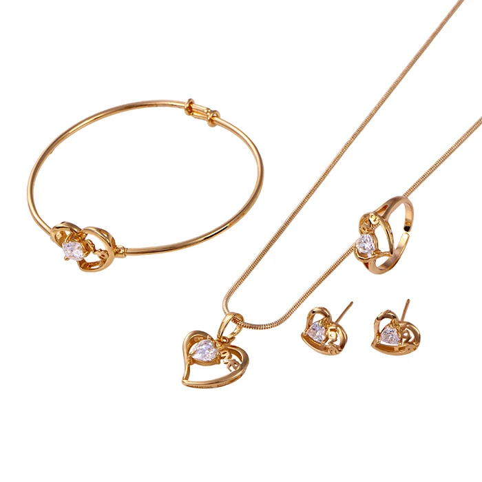 

60927 XUPING beautiful popular hollow kids jewelry set with a stone