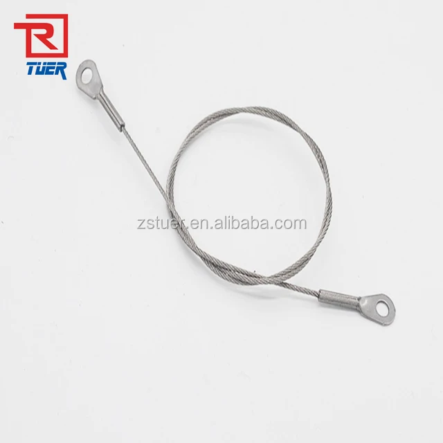 Factory price stainless led lights hanging wire with loop for hanging light