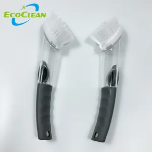 Image of Soft Grips Liquid Soap Dispensing Kitchen Pan Pot Plate Glass Cleaning Dish Brush with Refill