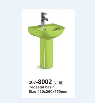 High Quality Kindergarten Bathroom Wc Small Size Green Colorful Kids Pedestal Basin For Children Buy Kids Basin Pedestal Basin Pedestal Wash Basin