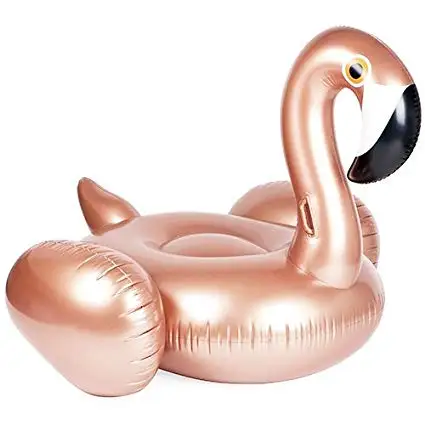 

150cm 60 Inch Luxury Adult Inflatable Pool Float Ride On Beach Toy Inflatable Rose Gold Flamingo Pool Float, Same with photo or customized