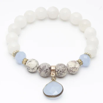 white jade bead bracelet