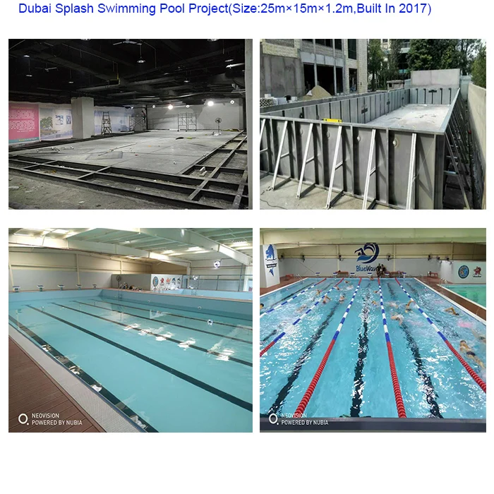 Swimming Pool Equipment 25m*15m Stainless Steel Frame Square Stainless Steel Frame Swimming Pool