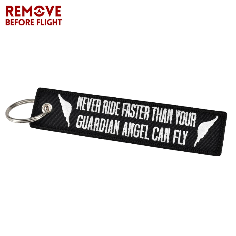Never Drive Faster than Your Guardian Angel can Fly Key Ring Gift for Car Keys 