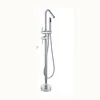 Freestanding Whirlpool Floor Mounted Tap Set with Handheld Shower Long Spout Bathtub Faucet
