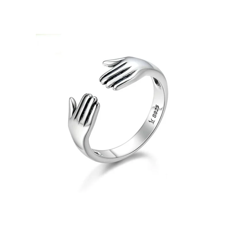 

Popular Big Hug Design jewelry women 925 sterling silver hug silver 925 rings