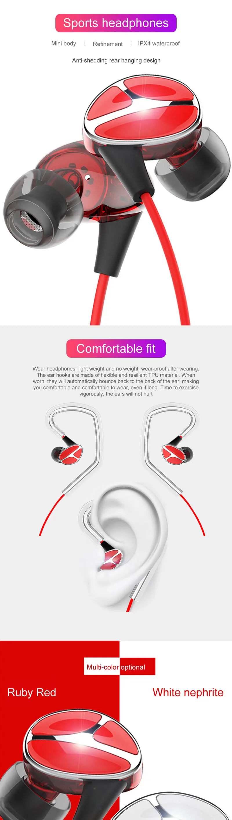 Sound Earphone In-Ear Sport Earphones with mic for xiaomi iPhone Samsung Headset fone de ouvido auriculares MP3