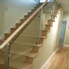 Stair glass railing price/glass balcony/building elevation and polish stainless steel stair glass