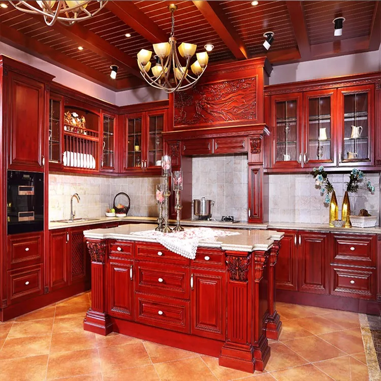 Wine Red Metal Glass Wood Kitchen Corner Cabinet Doors Price