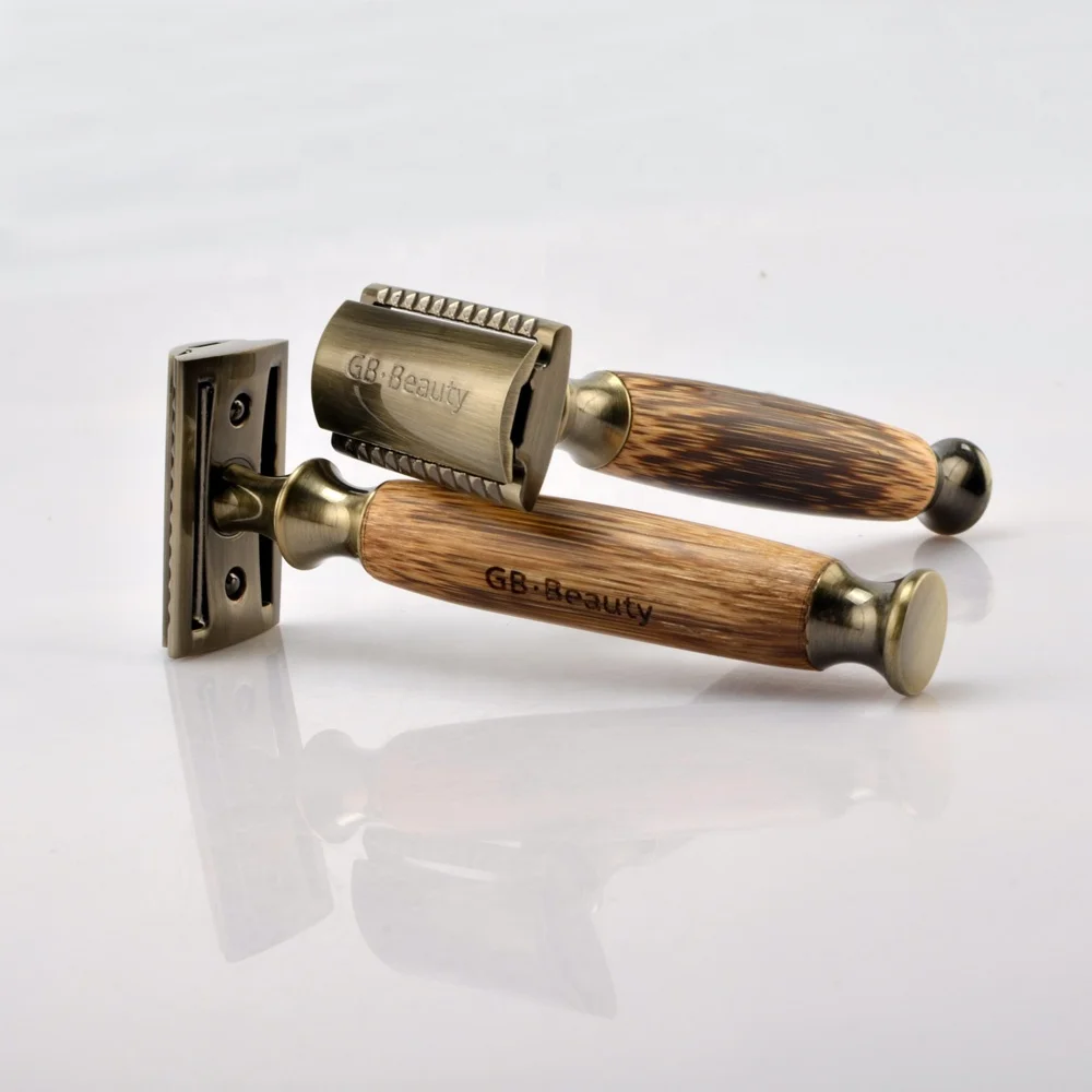 

Ready to ship Biodegradable man bamboo handle wooden safety razor