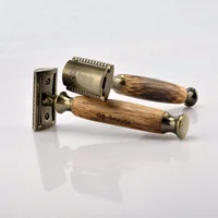 

Biodegradable man bamboo handle wooden safety razor