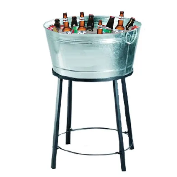 Simple Large Round Galvanized Beverage Tub With Stand For Party Buy