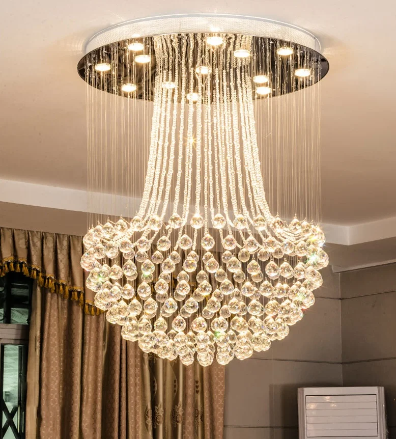 70*80cm Crystal chandeliers round living room lights pendant lamps