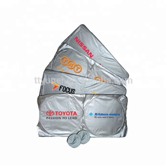 
Foldable nylon front window promotion custom design car sunshade 