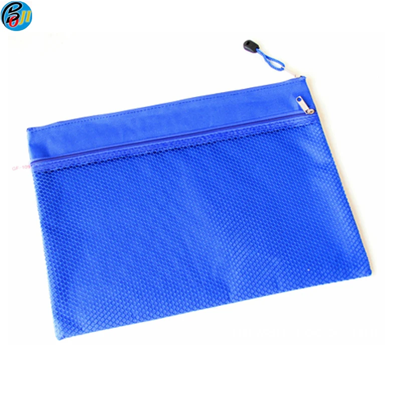 

customized A4 zipper grid document bag pvc ziplock document bag /file bag