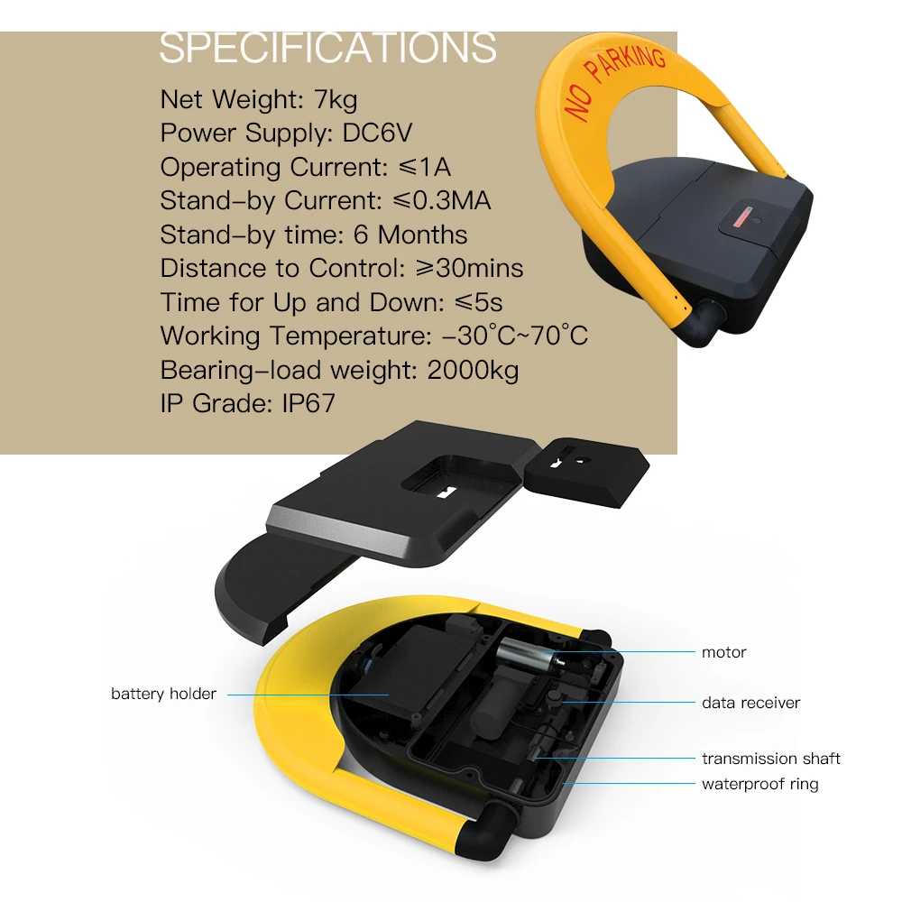 Sharing smart car Parking Lock Remote Control GPRS Bluetooth sensor sharing parking lock. - ANKUX.COM