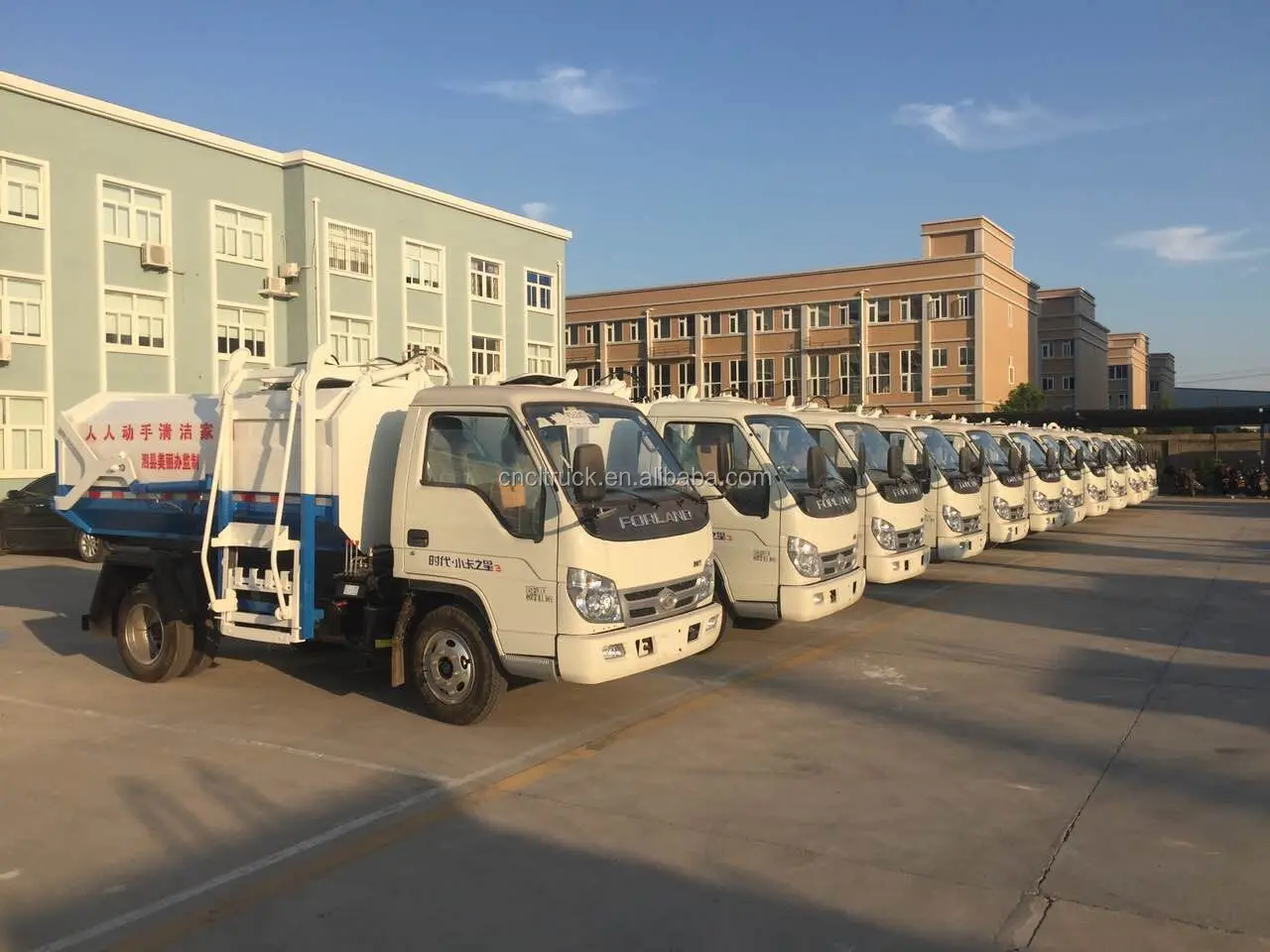 foton hanging bucket garbage truck side loader forklift truck