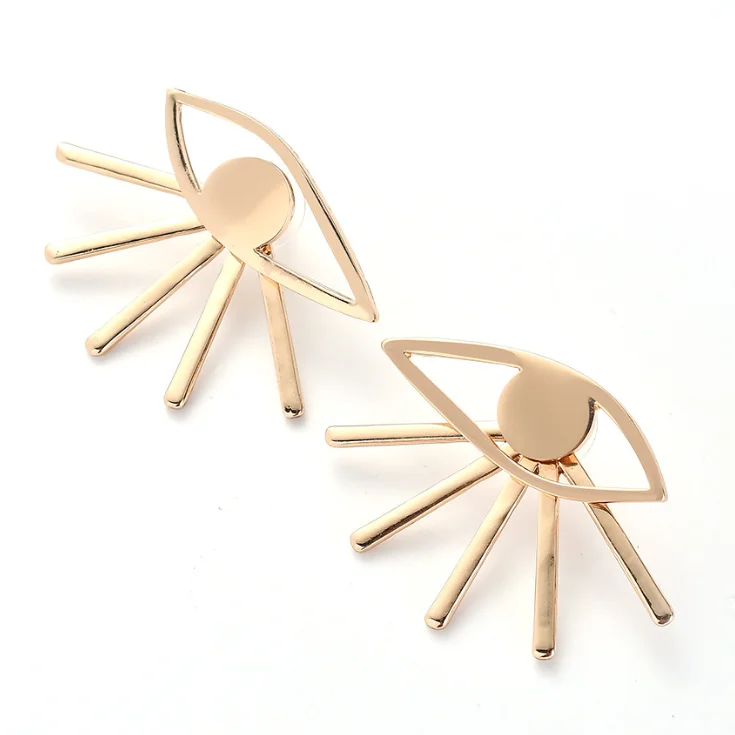 2019 European American Exaggerated Big Eye Earrings Alloy Stud Earrings For Girls