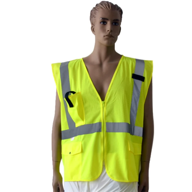 Wholesale Fluorescent Orange Reflective Safety Vest With Pockets For ...