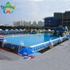 Rectangular metal frame tarpaulin swimming pool PVC retardant Inflatable pool