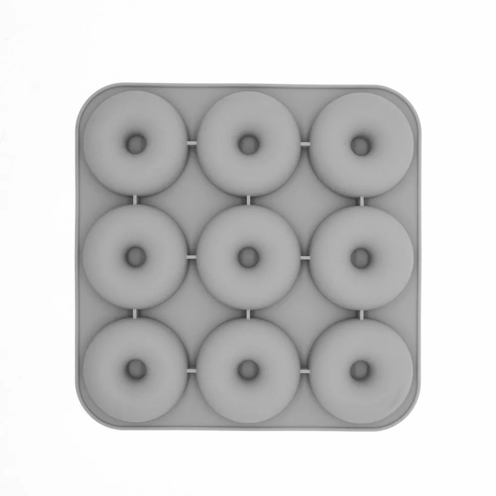 

Large 9 Cavity Donut Pan 100% Top Silicone Baking Pan, Mold, Non-Stick, Oven and Dishwasher Friendly, Grey (can be custom)