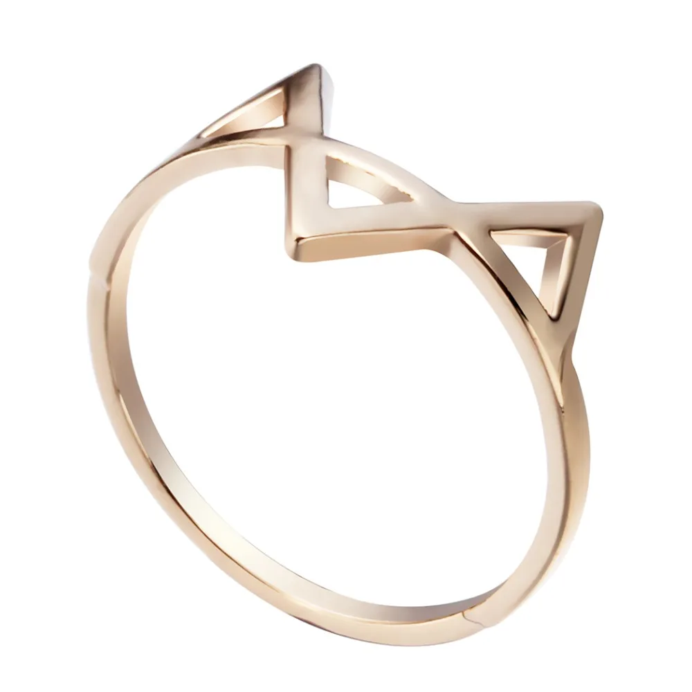 

Geometric Three Triangle Ring Dainty & Delicate Jewelry Gift for Women and Girls Cool Vintage Fashion Ring Jewelry, Gold plating;silver
