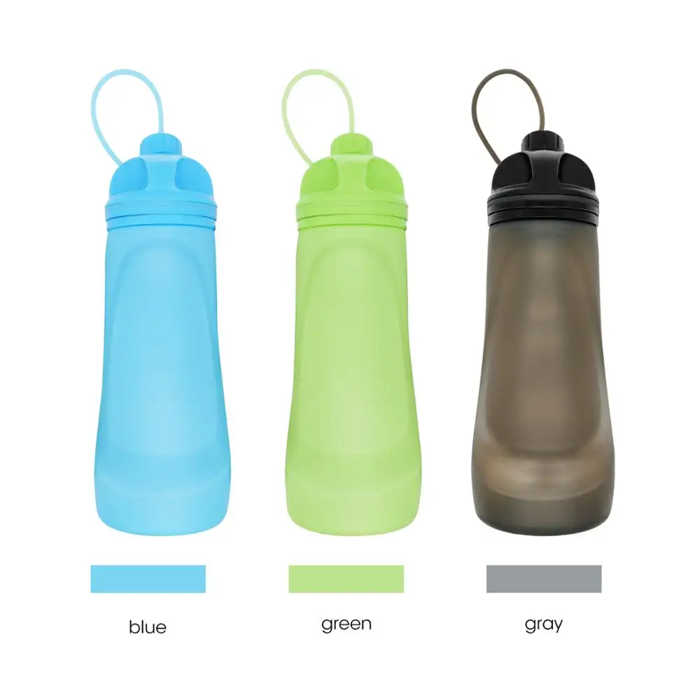 
500ml Folder Silicone Leak-proof Water Bottle for Outdoor Sport Camping Travel 