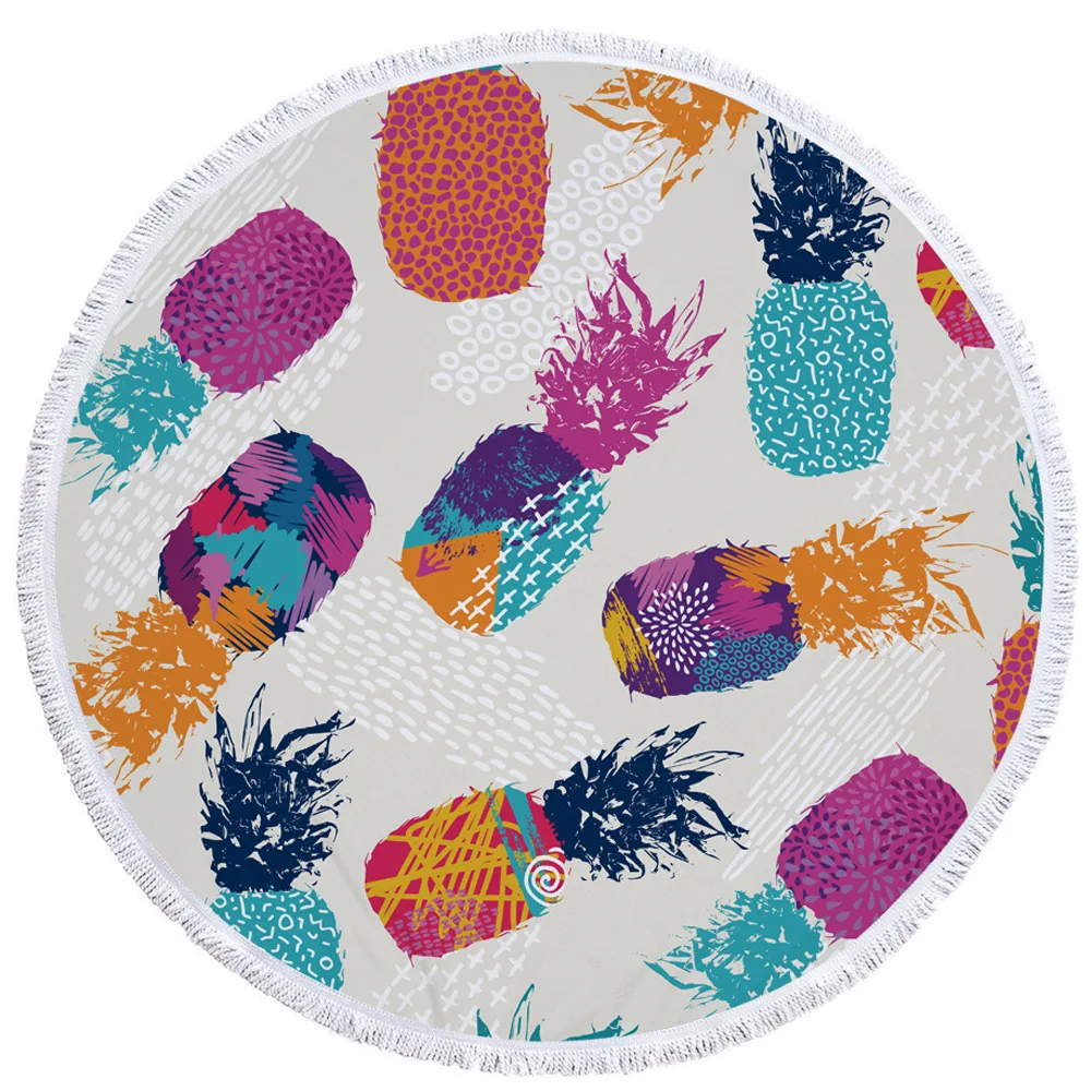 
Good Quality New design customized microfiber circle printing round beach towel 