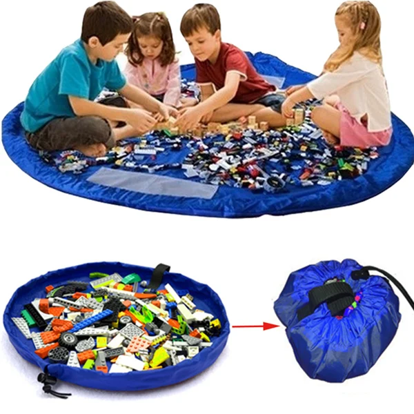RZZAX Bolsa de Almacenamiento de Juguetes Kids Portable Toy Large Tidy Bag Alfombra para ni/ños Portable Kids Toys Organizer Storage Drawstring Bag Play Mat Tidy For Legos