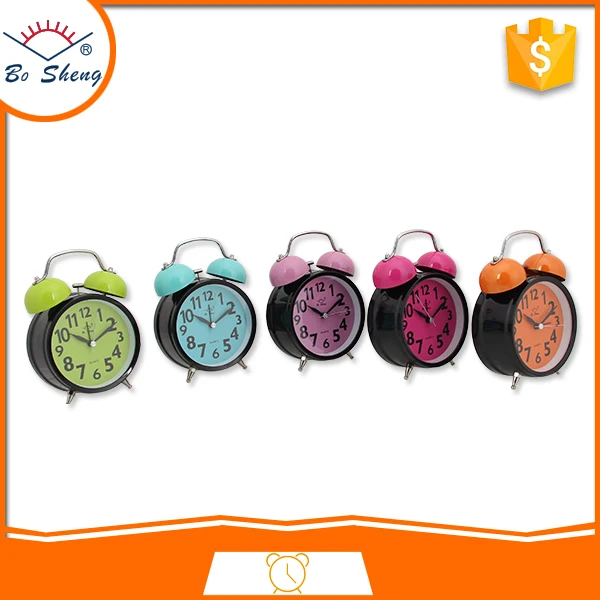 Star Shaped Twin Metal Bell Table Clock Mini Travel Clock(2870)