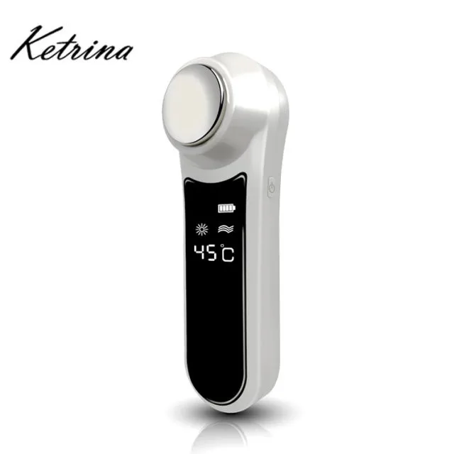 

Hot cold cool warm Electronic Iontophoresis Apparatus Skin Care Face Massager Eye Bags Wrinkle Eraser, White;rose gold