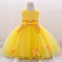 

Wholesale Girls Boutique Clothing Baby Christening Gowns Floral Girl First Birthday Dress L1871XZ