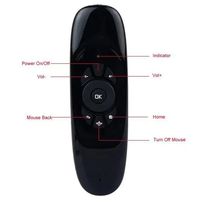 Как подключить пульт аэромышь к приставке Original C120 Android Air Mouse,3d Motion Stick Wireless Ir Remote Control,Air F