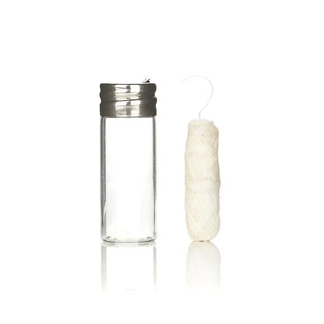 

eco-friendly silk dental floss in glass bottle, White