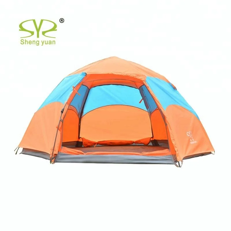 

6 Person waterproof hexagon Camping tent, N/a