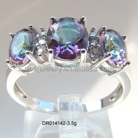 

China Manufacture Wholesale Mystic Topaz Ring , 925 Silver Mystic Fire Topaz Engagement Ring , DR014142 Accepted By paypal