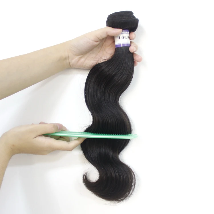

Virgin bodywave hair wholesale market brazilian human hair extension bundles from chinese hair vendors, Natural color #1b