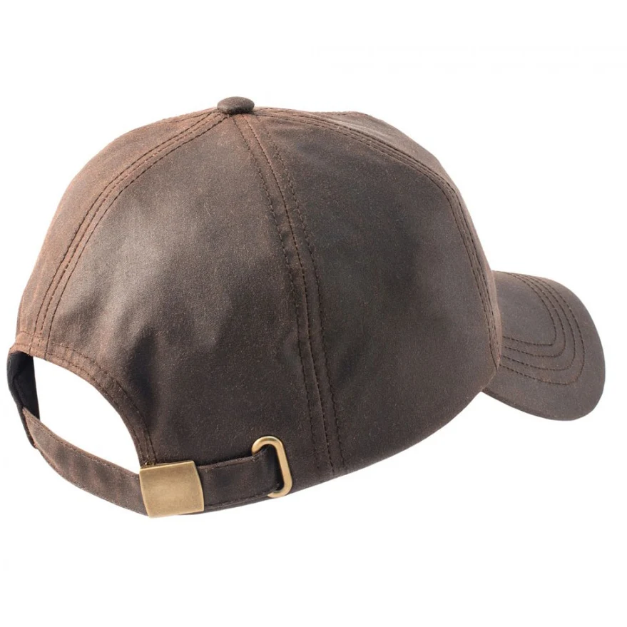 Waterproof Waxed Canvas Fabric Long Bill 6 Panel Embroidery Baseball