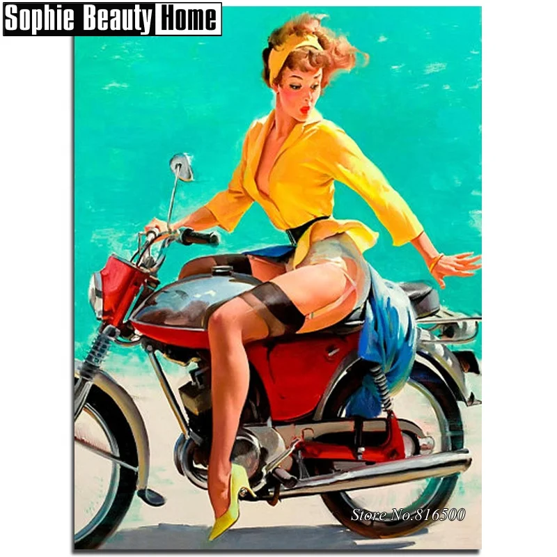 

Diamond Embroidery Sexy Lady Full DIY Diamond Painting Cross Stitch Needlework Kits 188134, Multi colors