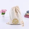 Organic cotton fabric custom size color eco friendly reusable small string bag for tea rice grocery shopping bag for promotion