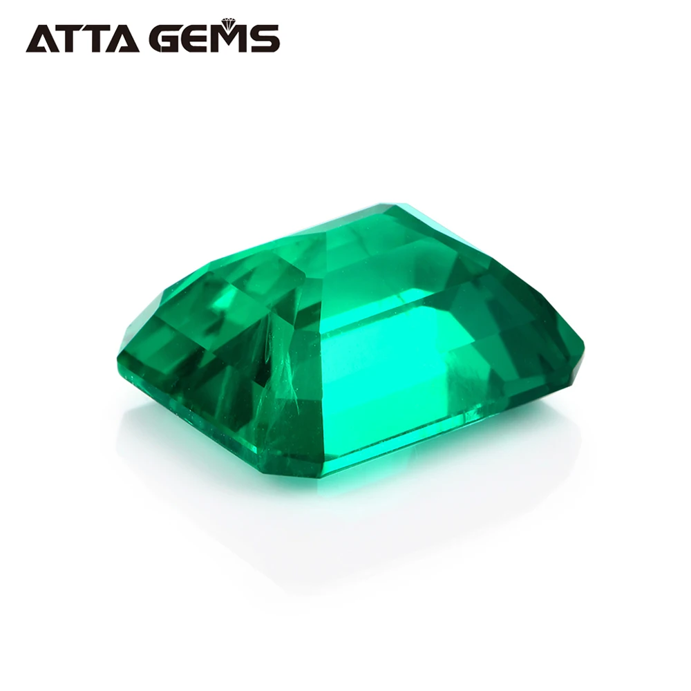 Lab Created Emerald Cut Colombian Loose Gemstones 1Carat Green Color Emerald Stone Prices