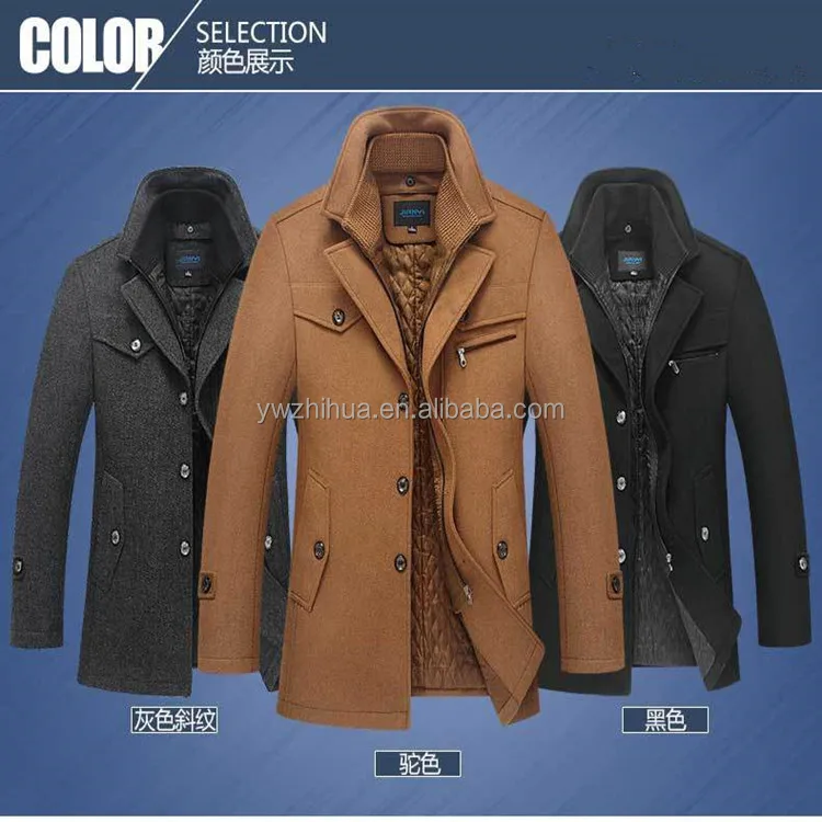 New Winter Men's Wool Coat Woolen coats Jackets Winter Cashmere Man Single Breasted Turn-down Collar Casual Woolen Coat