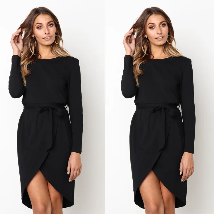 

autumn clothes women dress long sleeve ladies sexy dresses, Pink and black